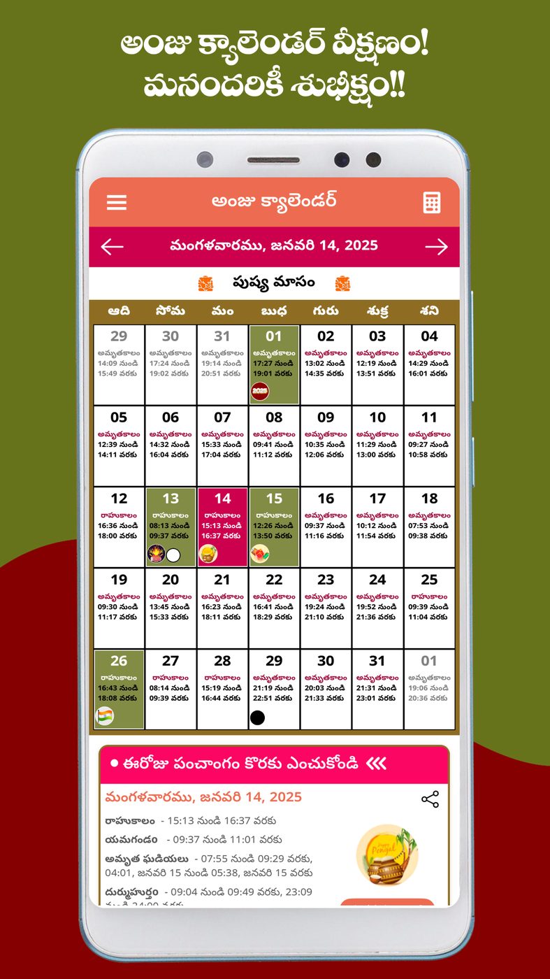 Telugu Calendar 2025 - తెలుగు screenshot