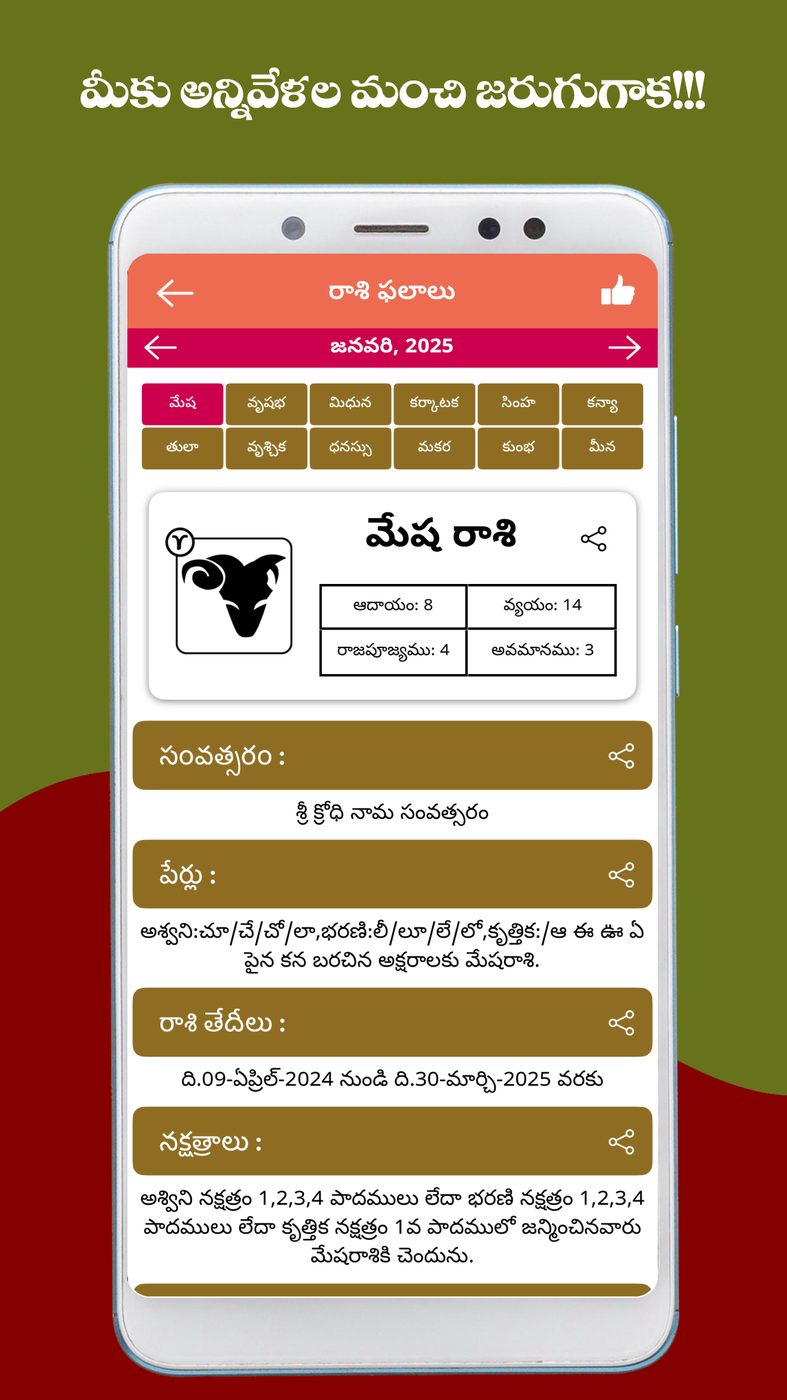 Telugu Calendar 2025 - తెలుగు screenshot